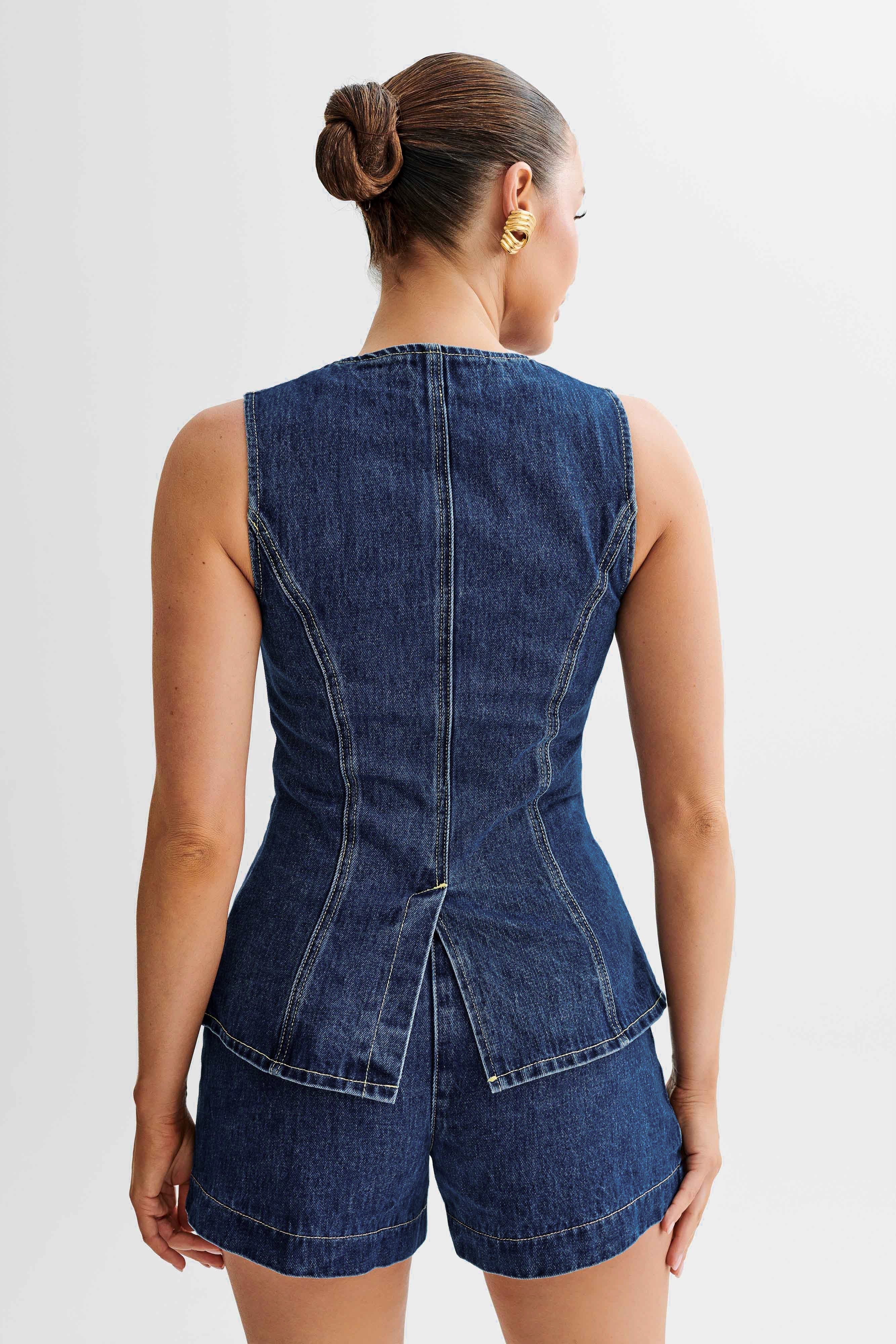 Sara™ | Trendigt denimset med knappar