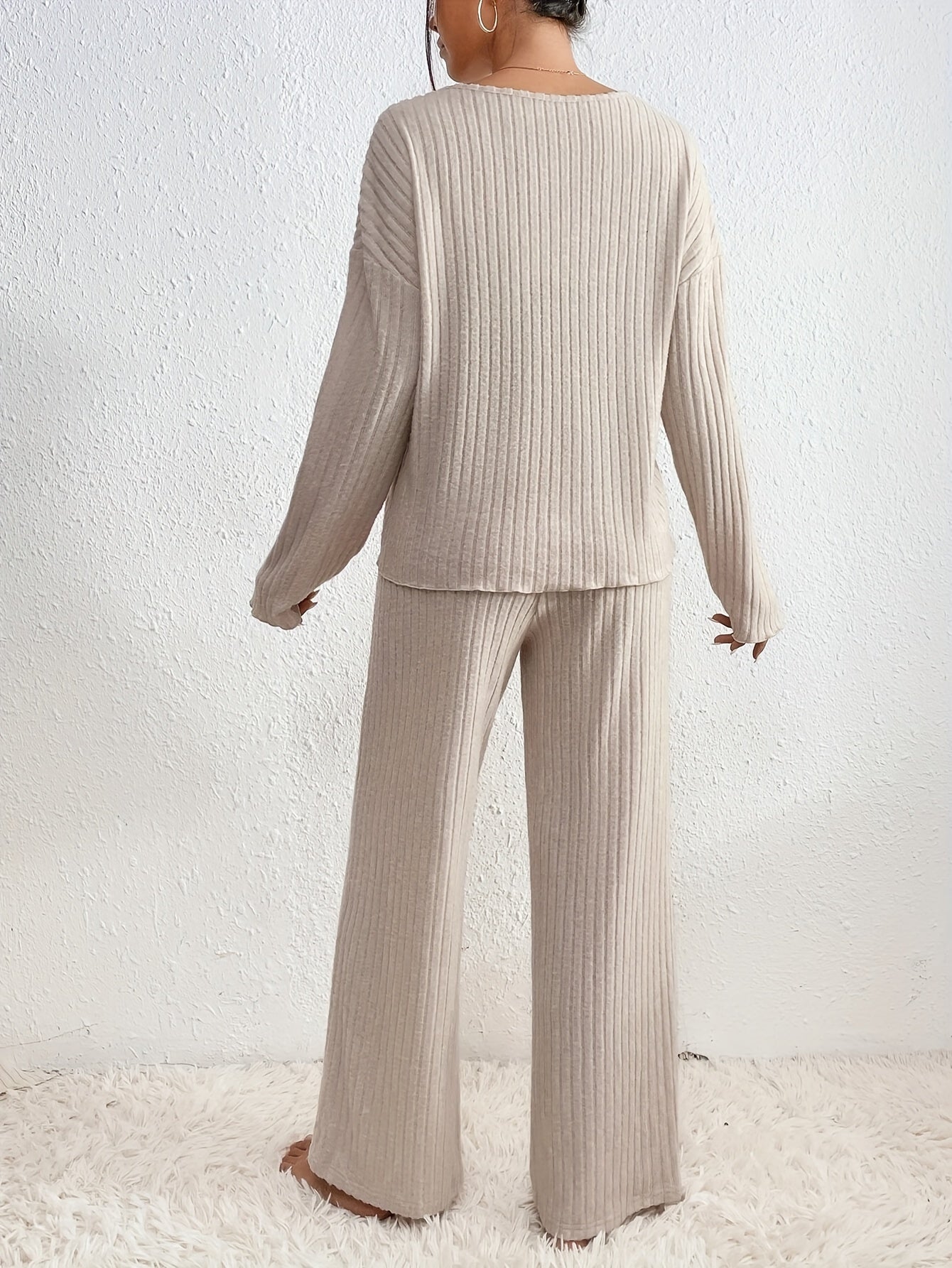 Kiara™ | Elegant set med ribbad tröja