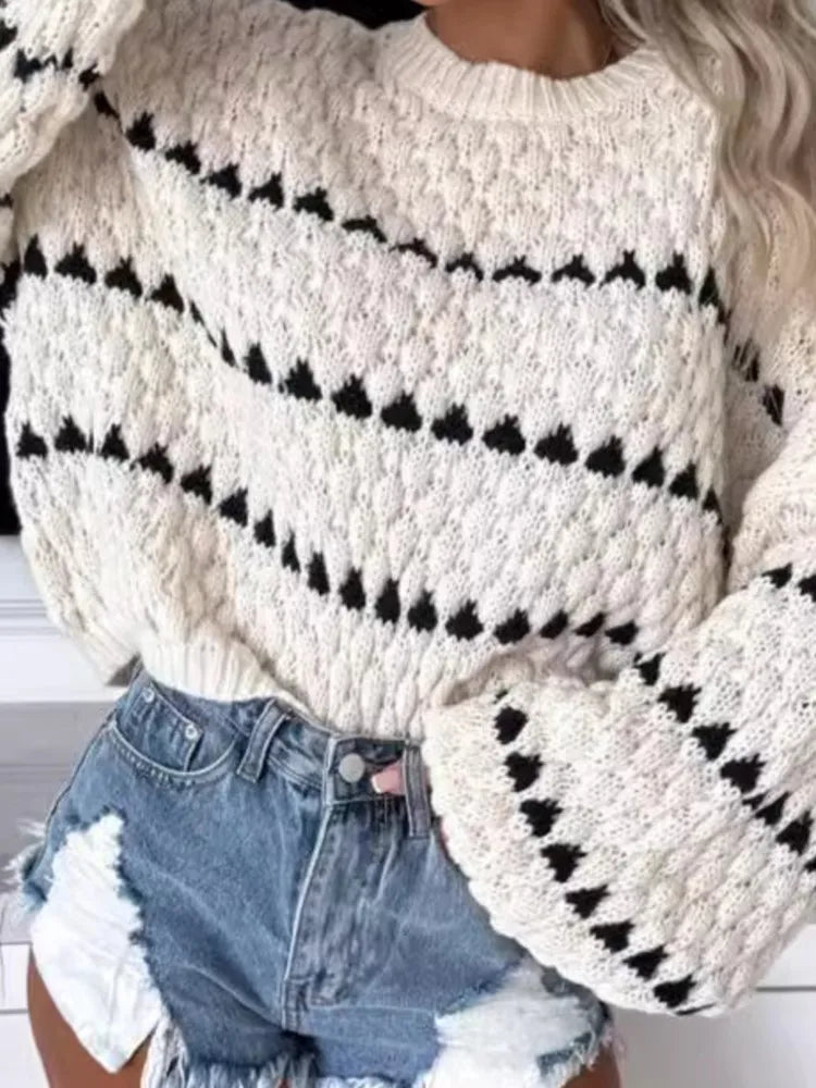 Emilia™ | Stickad tröja med ränder