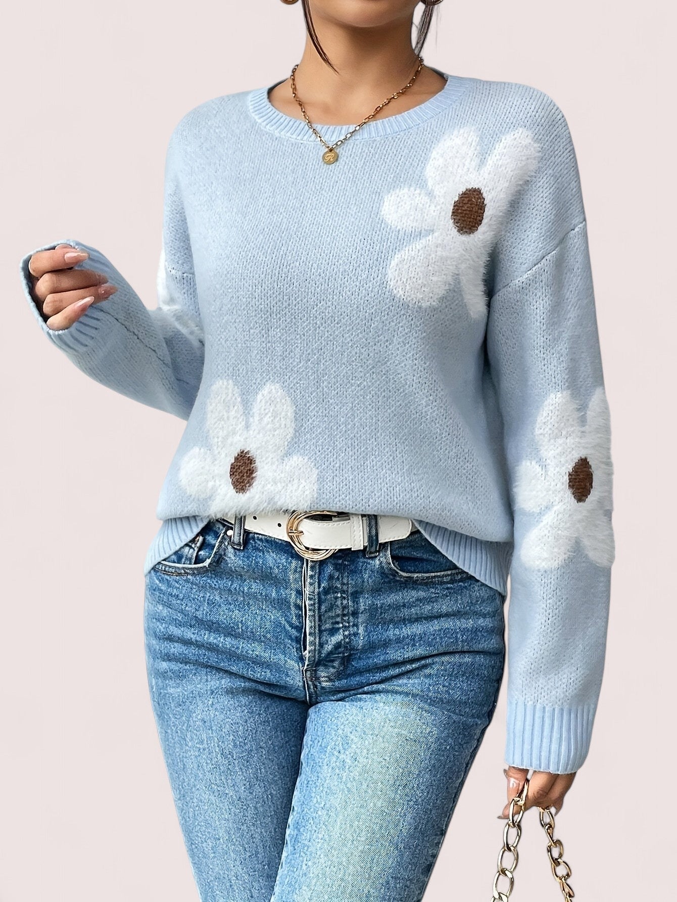 Evelina™ | Elegant Blommig Tröja