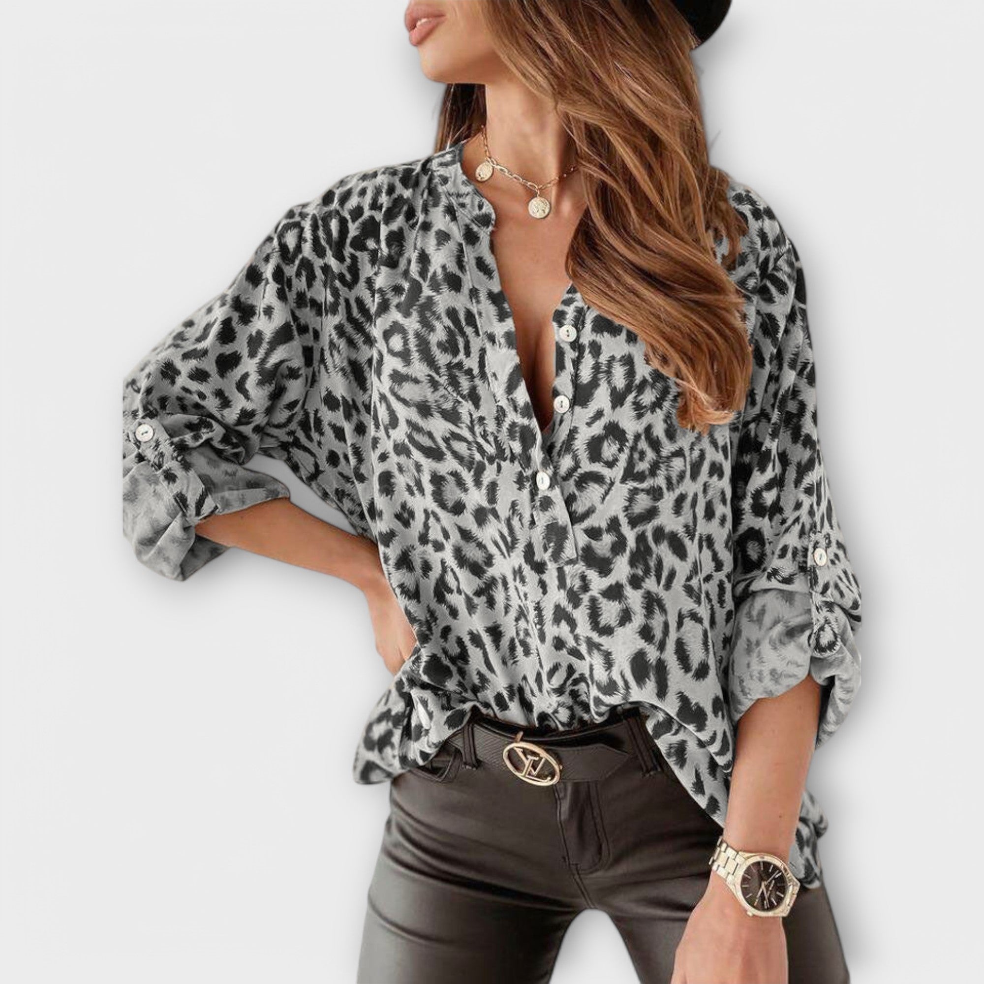 Lotta™ | Blus med leopardmönster