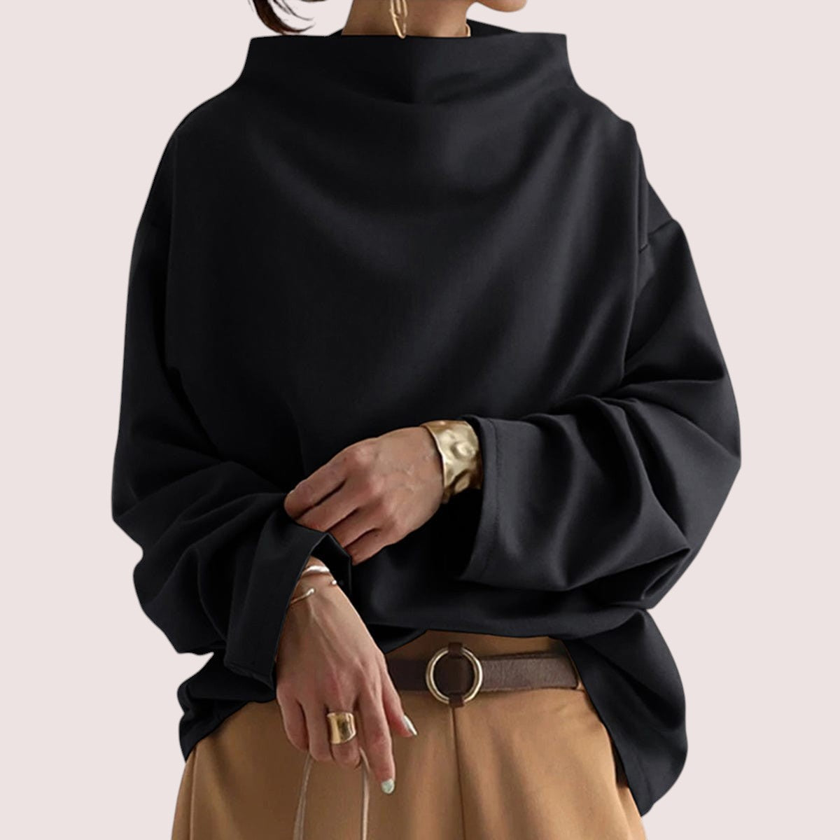 Karina™ | Chic Tröja Med Hög Krage