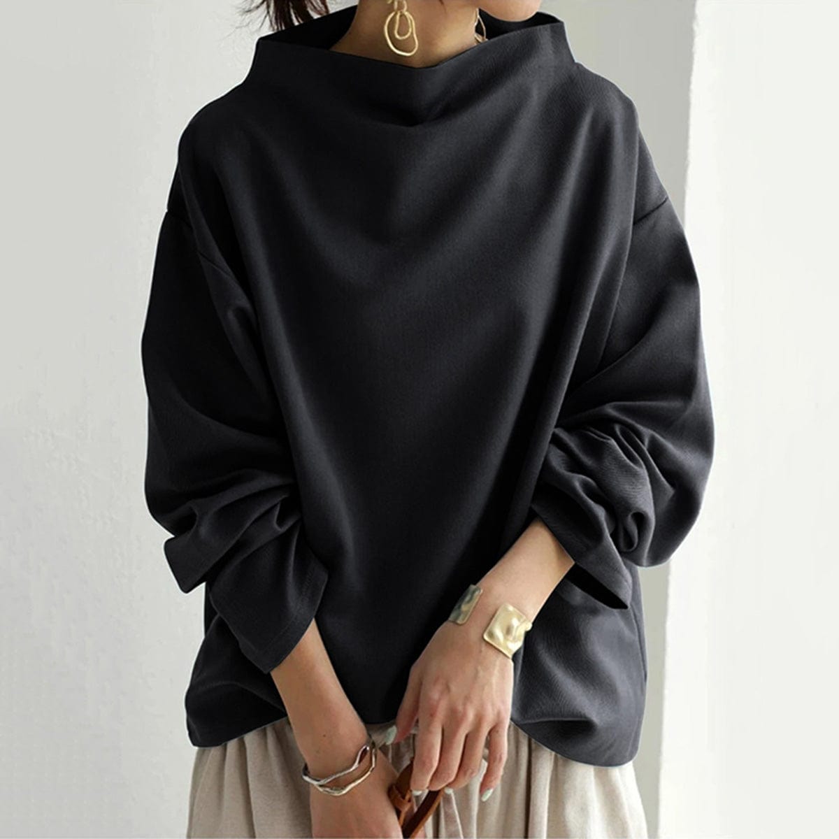 Karina™ | Chic Tröja Med Hög Krage